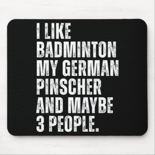 Tapis De Souris J'aime amateur de badminton propriétaire de chien