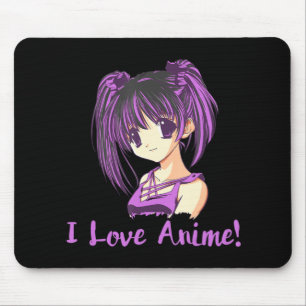Tapis De Souris J'Aime Anime ! Anime Girl otaku Manga