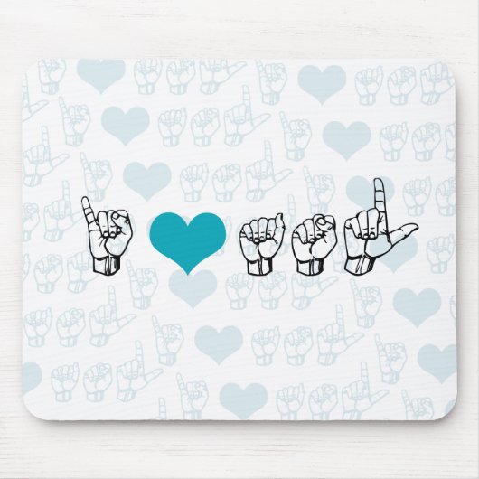 Tapis De Souris J'aime ASL Mousepad (Devant)
