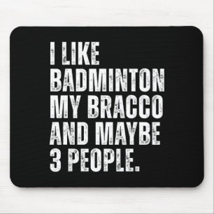 Tapis De Souris J'aime Badminton Amoureux Bracco Chien Propriétair