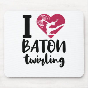 Tapis De Souris J'Aime Baton Twirling