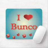 Tapis De Souris J'aime Bunco en rouge avec les matrices rouges (Avec souris)
