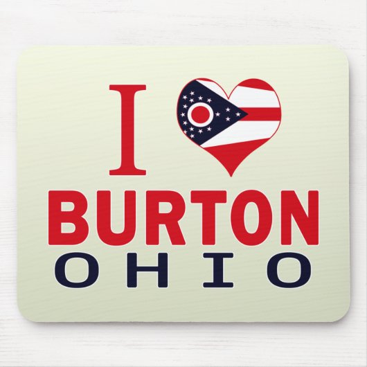Tapis De Souris J'aime Burton, Ohio (Devant)