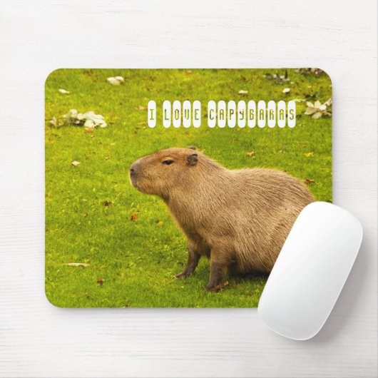 Tapis De Souris J'aime Capybaras Mousepad (Avec souris)