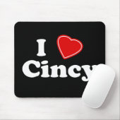 Tapis De Souris J'aime Cincy (Avec souris)