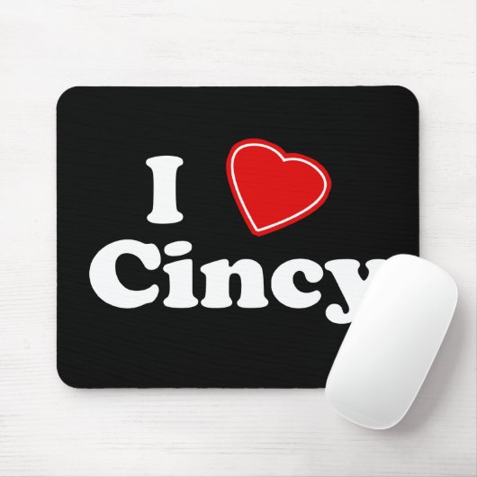 Tapis De Souris J'aime Cincy (Avec souris)