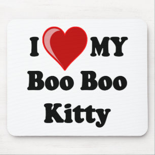 Tapis De Souris J'aime (coeur) le mon hue hue le chat de Kitty