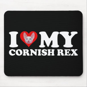 Tapis De Souris J'aime (Cœur) Mon Cornish Rex