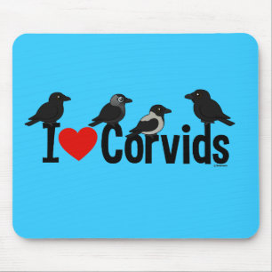 Tapis De Souris J'aime Corvids