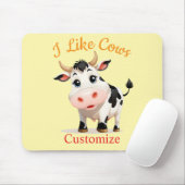 Tapis De Souris J'Aime Cows Art Thunder_Cove (Avec souris)