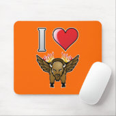 Tapis De Souris J'aime des ailes de Buffalo (Avec souris)