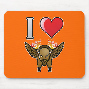Tapis De Souris J'aime des ailes de Buffalo