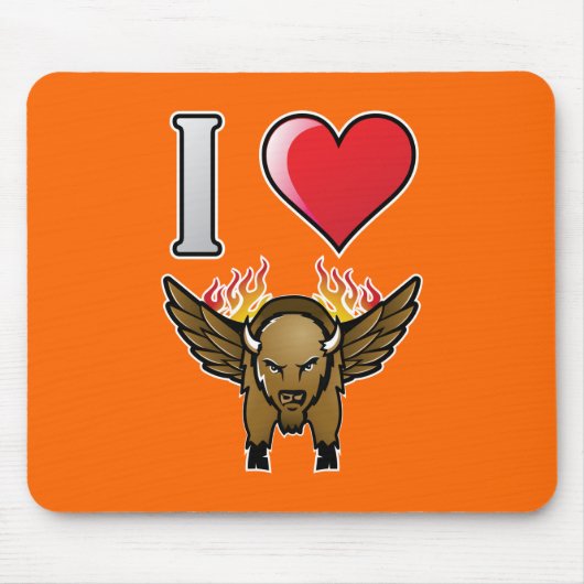 Tapis De Souris J'aime des ailes de Buffalo (Devant)