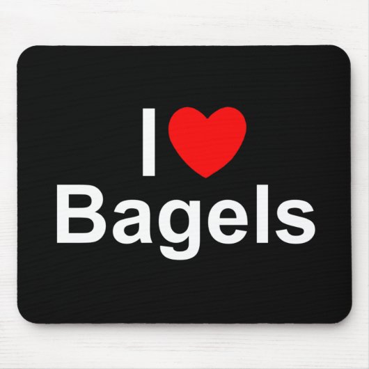 Tapis De Souris J'aime des bagels (de coeur) (Devant)