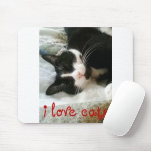 Tapis De Souris J'aime des chats Mousepad (Avec souris)