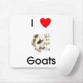 Tapis De Souris J'aime des chèvres Mousepad (Avec souris)