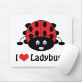 Tapis De Souris J'aime des coccinelles Mousepad (Avec souris)