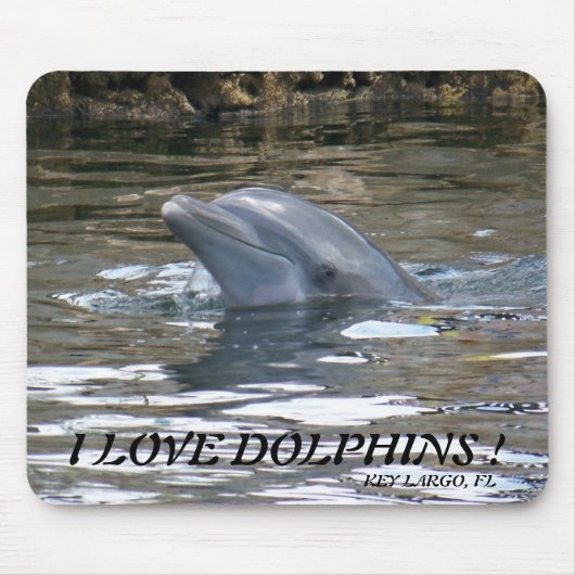 TAPIS DE SOURIS J'AIME DES DAUPHINS ! (Devant)