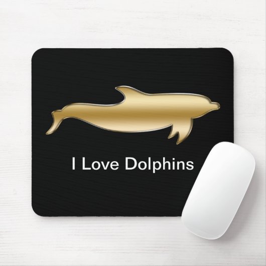 Tapis De Souris J'aime des dauphins Mousepad (Avec souris)