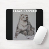 Tapis De Souris J'aime des furets ! Mousepad (Avec souris)
