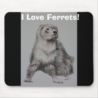 Tapis De Souris J'aime des furets ! Mousepad
