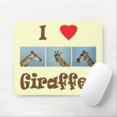 Tapis De Souris J'aime des girafes (Avec souris)