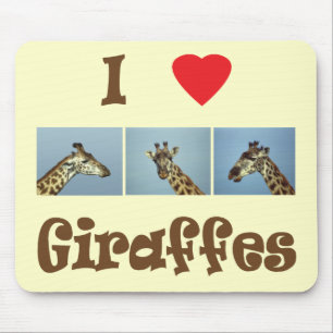 Tapis De Souris J'aime des girafes
