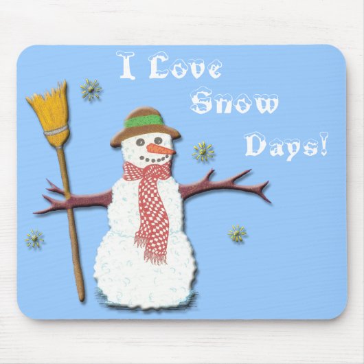 Tapis De Souris J'aime des jours de neige ! Mousepad (Devant)