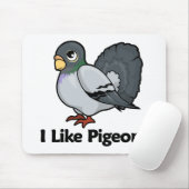 Tapis De Souris J'aime des pigeons (Avec souris)