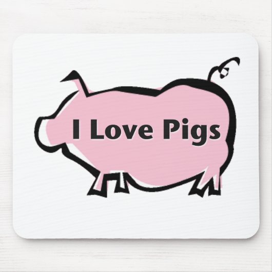Tapis De Souris J'aime des porcs (Devant)