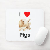 Tapis De Souris J'aime des porcs Mousepad (Avec souris)
