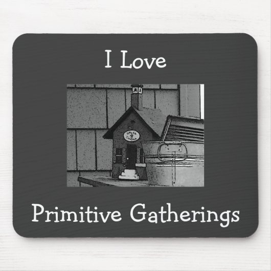 Tapis De Souris J'aime, des rassemblements primitifs Mousepad (Devant)