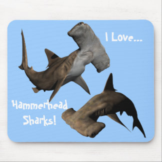 Tapis De Souris J'aime… des requins de poisson-marteau ! …