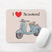 Tapis De Souris J'aime des scooters ! Mousepad (Avec souris)