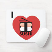 Tapis De Souris J'aime des sushi (Avec souris)