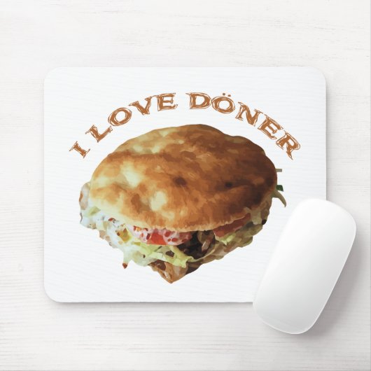 Tapis De Souris J'aime Döner (Avec souris)