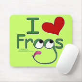 Tapis De Souris J'aime FROGS (Avec souris)