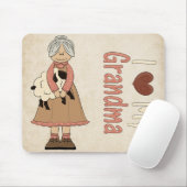 Tapis De Souris J'aime grand-mère Mousepad (Avec souris)