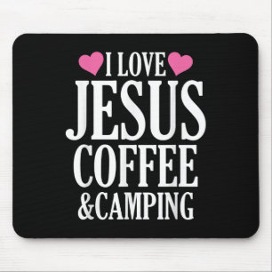 Tapis De Souris J'aime Jésus Café Et Camping