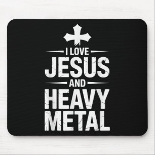 Tapis De Souris J'aime Jésus et le heavy metal _8