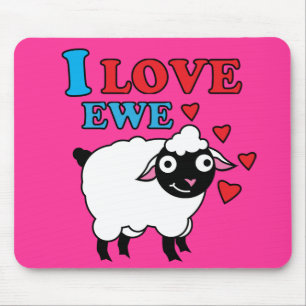 Tapis De Souris J'aime la brebis Mousepad