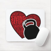 TAPIS DE SOURIS J'AIME LA CONCEPTION DE KETTLEBELL (Avec souris)
