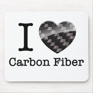Tapis De Souris J'aime la fibre de carbone
