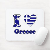 Tapis De Souris J'aime la Grèce (Avec souris)