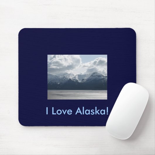 Tapis De Souris J'aime l'Alaska ! Mousepad (Avec souris)