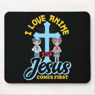 Tapis De Souris J'Aime L'Anime, Mais Jésus Est Le Premier Anime Ho