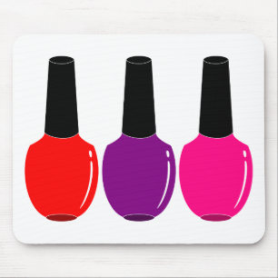 Tapis De Souris J'aime l'art pourpre rose rouge de vernis à ongle