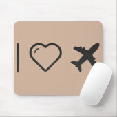 Tapis De Souris J'aime l'aviation (Avec souris)