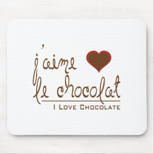 Tapis De Souris J'aime le chocolat, en français !