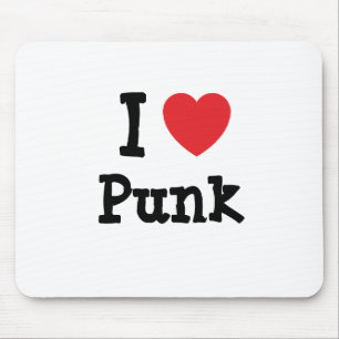 Tapis De Souris J'aime le coeur punk personnalisé